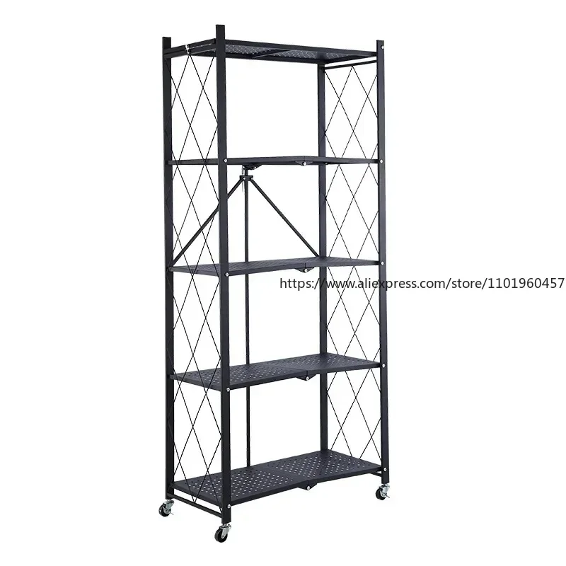 Folding Iron Shelf Living Room Kitchen Folding Lec 1 S Simple Installation Storage Cabinet 2size