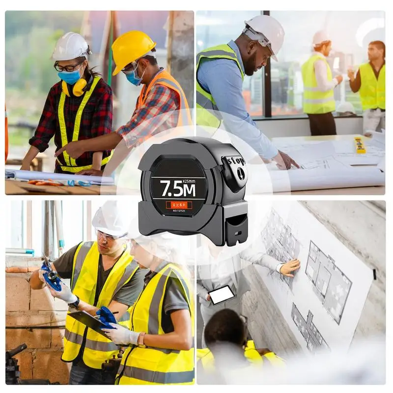 Échelle de mesure autobloquante en acier rétractable, lecture facile, bande d'échelle pour la construction, jauge d'échelle