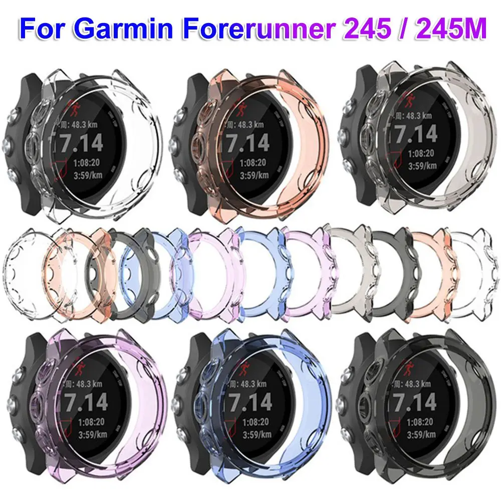 Shockproof Soft Wristbands Bracelet Protective Cover TPU Watch Case Screen Protector For Garmin Forerunner 245M / 245