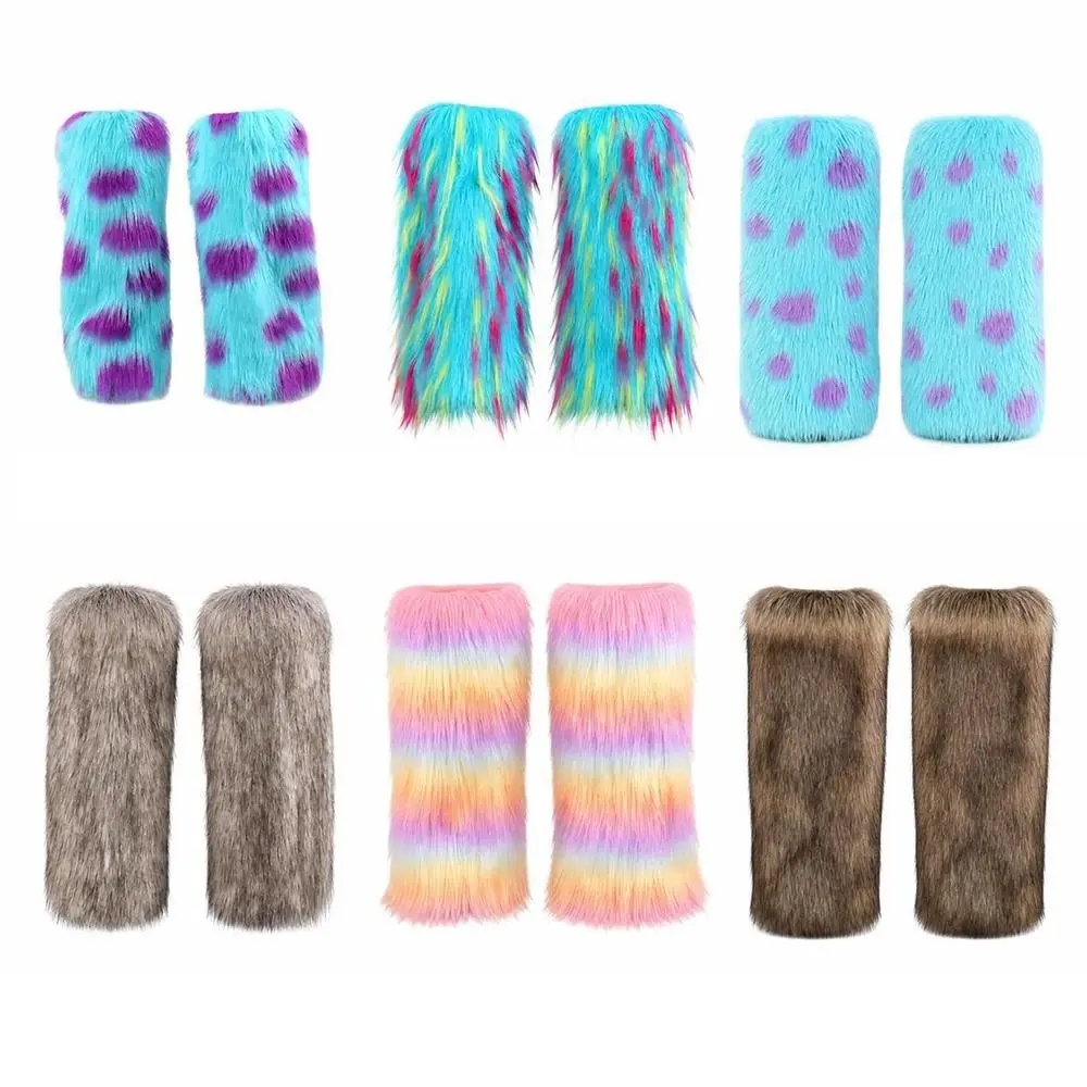 Faux Fur Faux Fur Leg Warmers Elastic Openings Warm Fluffy Leg Warmers Comfortable Soft and Fluffy Fur Boot Cuffs Women's