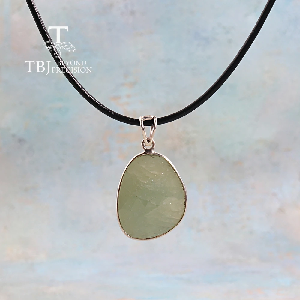 

2026, Unique Natural Sapphire rose cut handmade Big pendant necklace 925 sterling silver fine jewelry for women's Birthday gifts