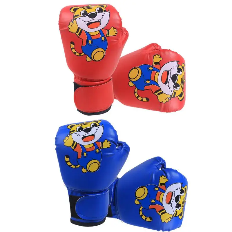 Youth Boxing Gloves PU Leather Breathable Cartoon Pattern Junior Training Mitt boy girl Training Glove Applicable 3-12 years old