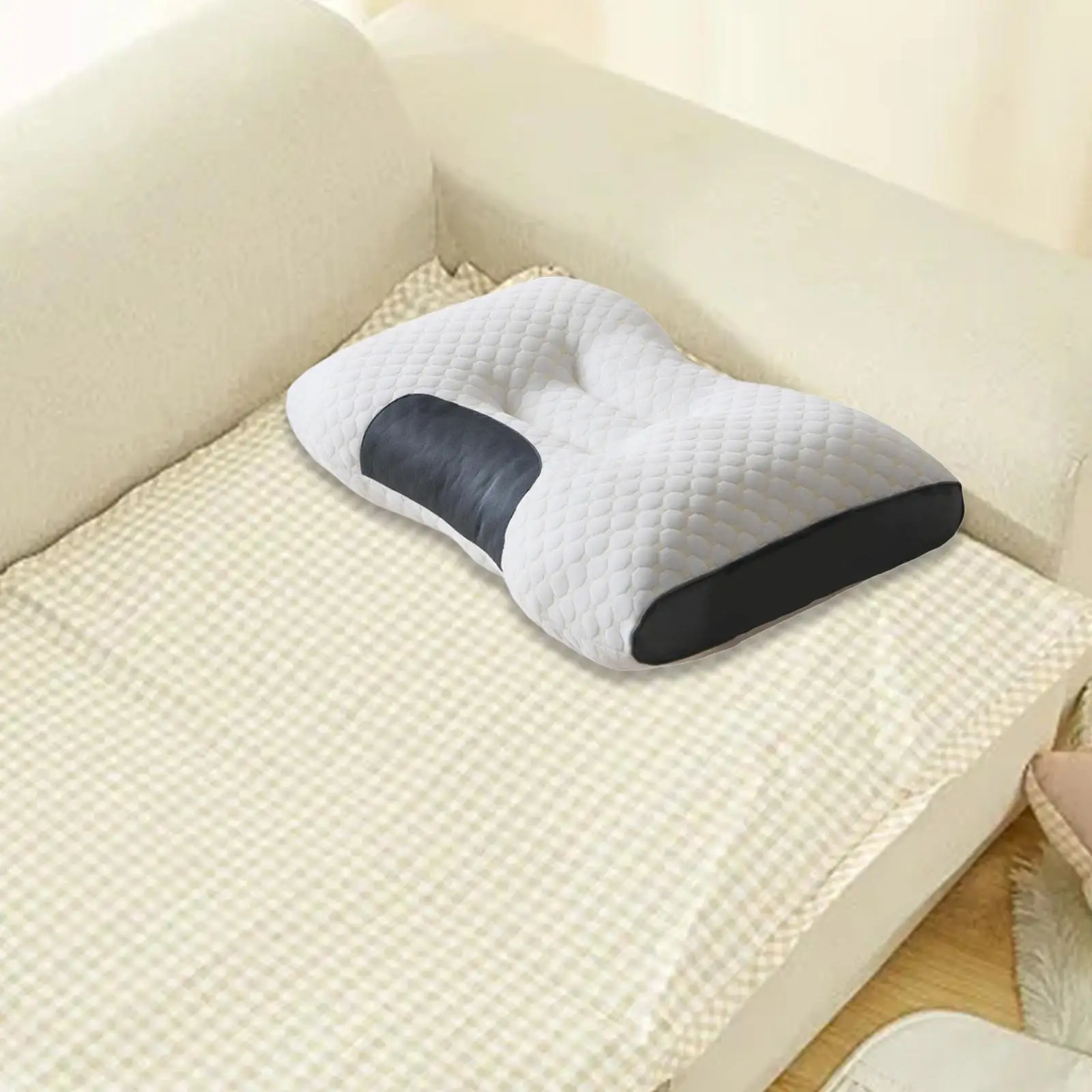 Ergonomic Neck Pillow Sweat Absorbing Soft Bedding Pillow Sleeping Pillow Cervical Pillow for Home Office Hotel Bedroom Sleepers