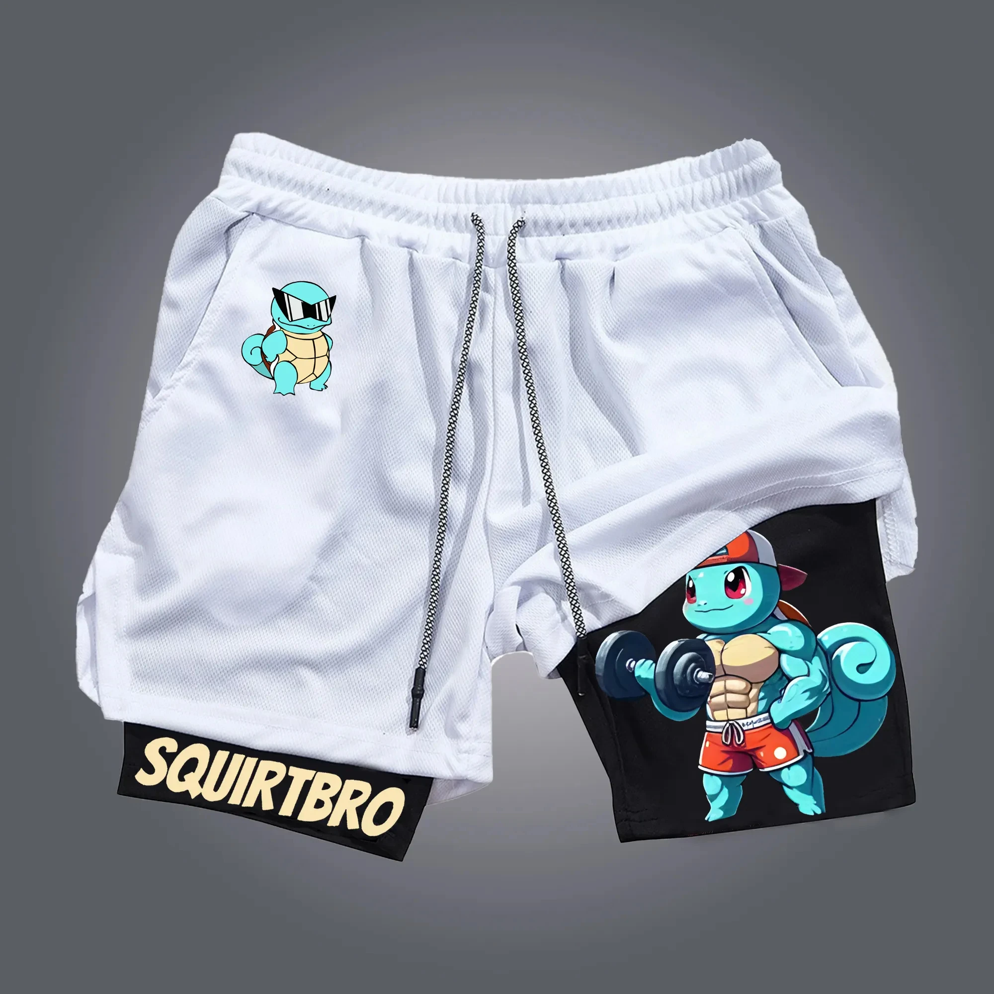pokemon-squirtle-shorts-de-treino-masculino-algodao-calcas-esportivas-2025-verao-grafico-bottoms-base-branca-squirtle-personagem-squirtbro-texto