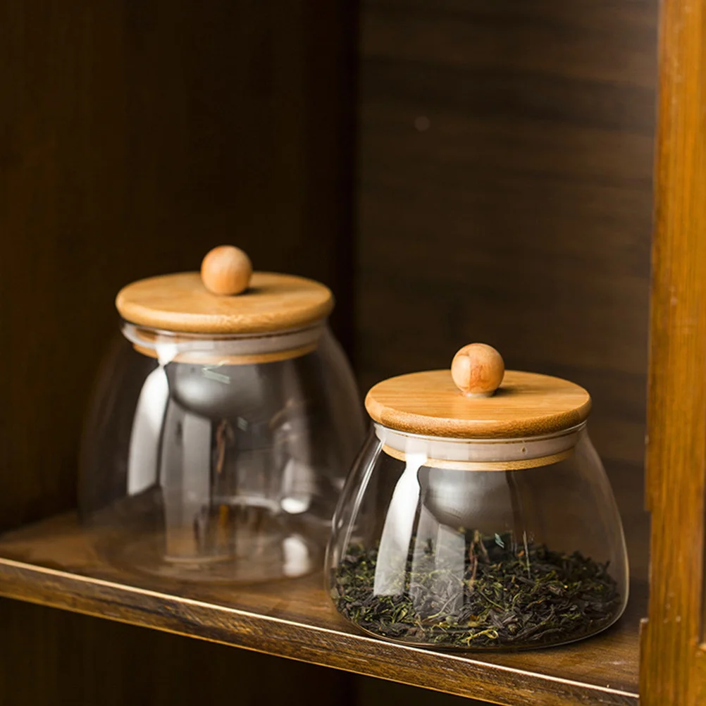 

2pcs Glass With Lid Transparent Jar For Food Candy Dried Fruit Container Household Storage Box Transparent Sealing Storage Jar