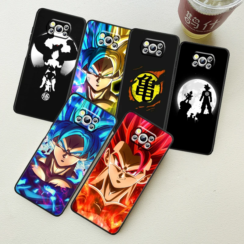 

D-Dragon Ball Z Animation For Xiaomi Mi Poco F5 F4 F3 X6 X5 X4 X3 M6 M5 M5S M4 M3 C65 Pro GT NFC 5G Black Soft Phone Case