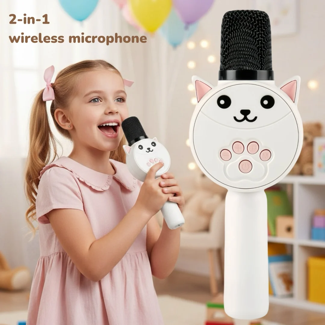 Micrófono de Karaoke portátil Altavoz Bluetooth 4 sonido mágico TWS tarjeta TF estéreo HIFI portátil KTV regalo teléfono Compatible con PC