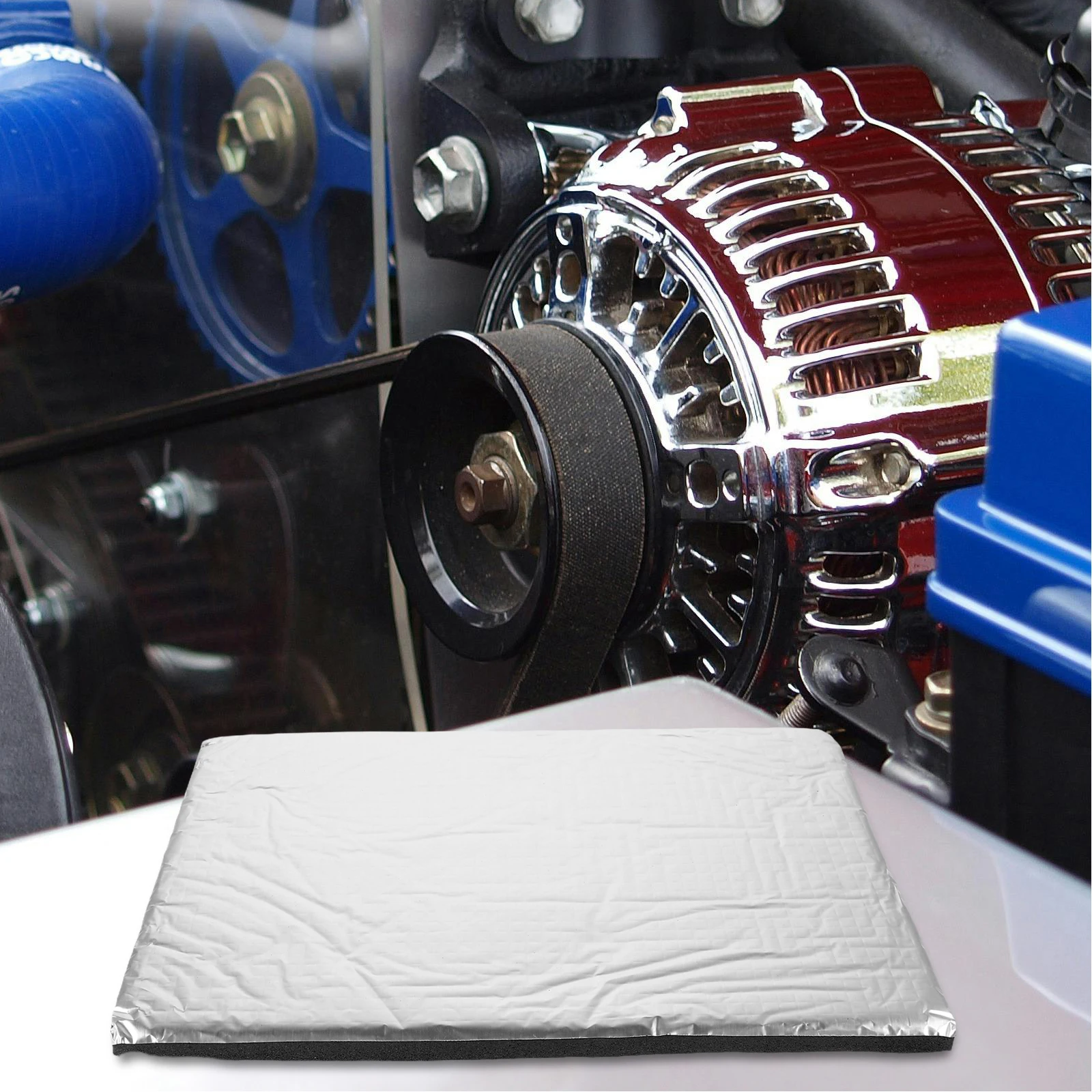 

10 Pcs Car Sound Insulation Mat Cars Door Insulating Silver Sponge Engine Heat Pad