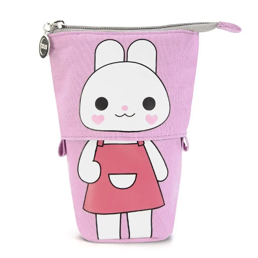 

Новый холщовый пенал большой емкости, портативная гибкая сумка для ручек, выдвижная модная коробка для хранения на молнии, школьные принадлежности