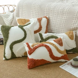 45x45CM Plush Throw Pillow Cover Nordic Style Homestays Stamping Waist Cushion Cover Home Decorative Pillowcase Without Core