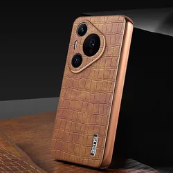 Leather Case for Huawei Pura 70 Pro Plus Case Plating Bumper Full Protected Back Cover for Huawei P50 P60 Pro Pura 70 Ultra Case