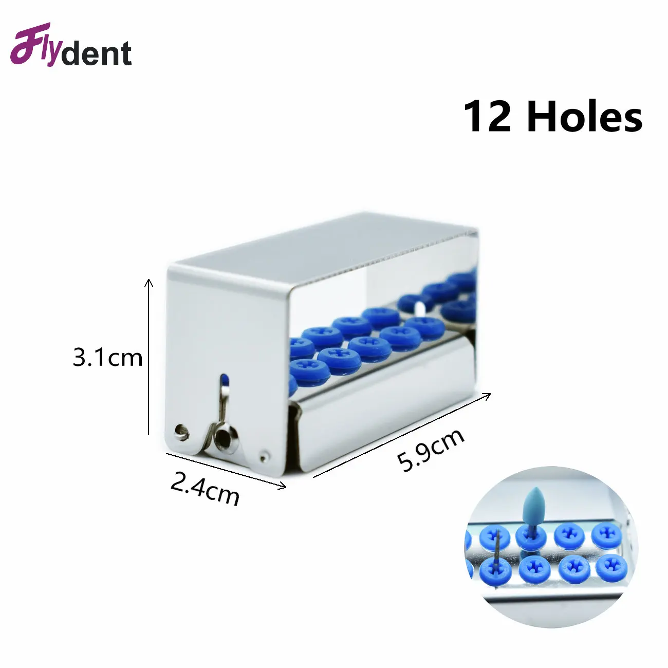 

12 hole Dental stainless steel silicone needle frame high and low speed dual purpose Case Disinfection Box Autoclavable Disinfe