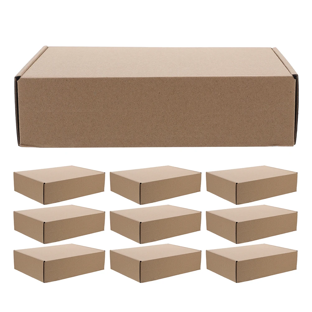 

10pcs Kraft Boxes Brown Corrugated Small Flat Shipping Moving Glassware Cardboard Boxes For Shipping Mailer Box