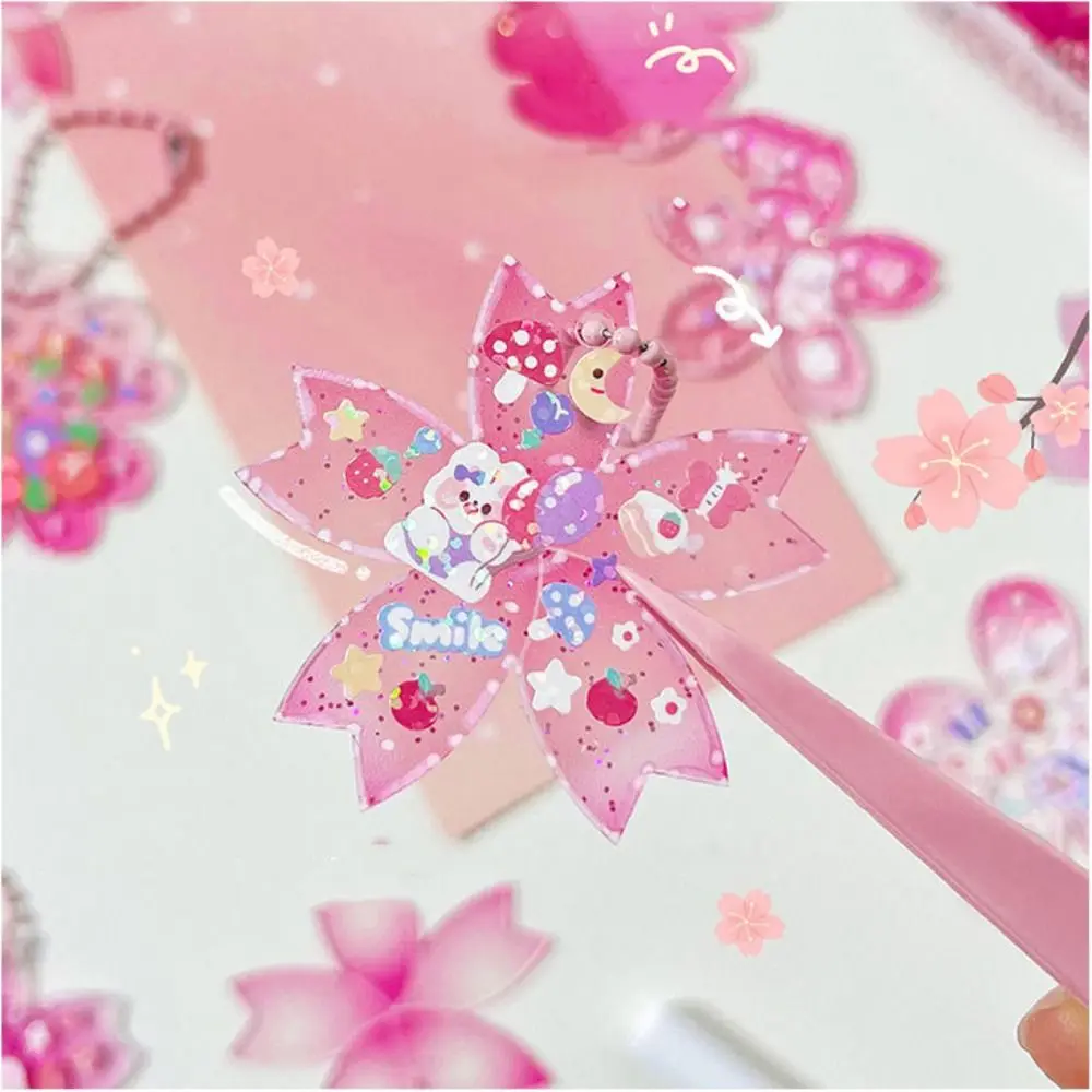 Sakura Gradient Cartoon Gooka Set Multiple Materials Sticker Tool DIY Goo Card Set Acrylic Handmade Gooka Stickers Set