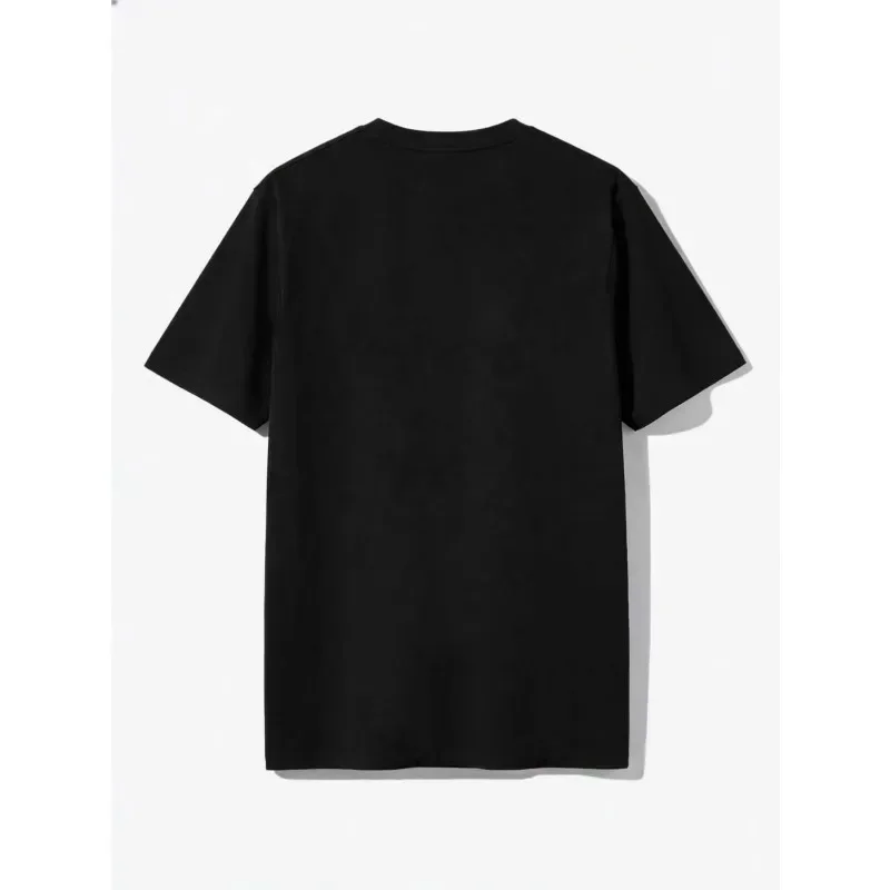 Black and White Crying Anime Emoticon T-shirt with Sad Tears and Water Droplet Pattern Top, Trendy Street Unisex Y2K T-shirt