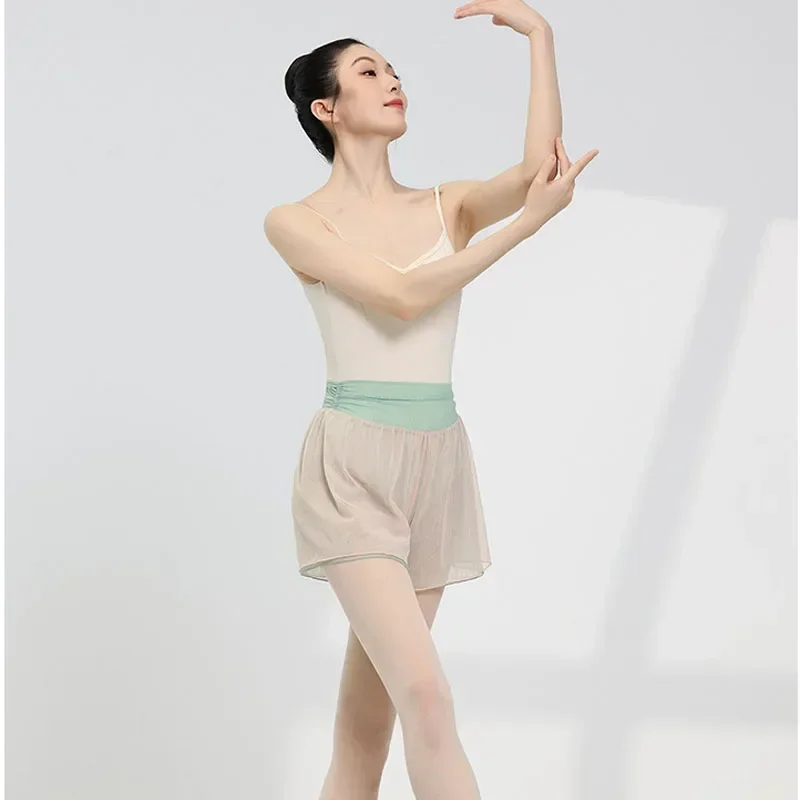 Ballet Reversible shorts Double Layers Color Gauze Ballet Skirts Short Dance Training Dress Ballet Tutu Yoga dance pants