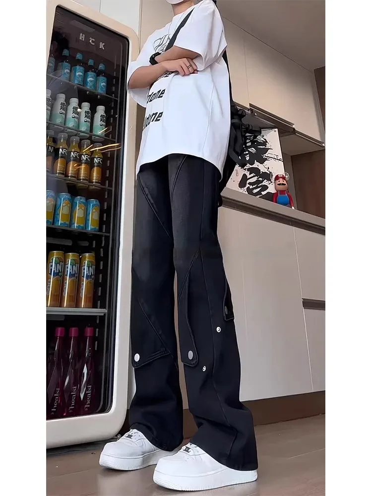 

Мужские джинсы Bla Deconstructed Straight Leg в американском стиле High Street, рабочие брюки, зауженные брюки для высоких, молодежная мода