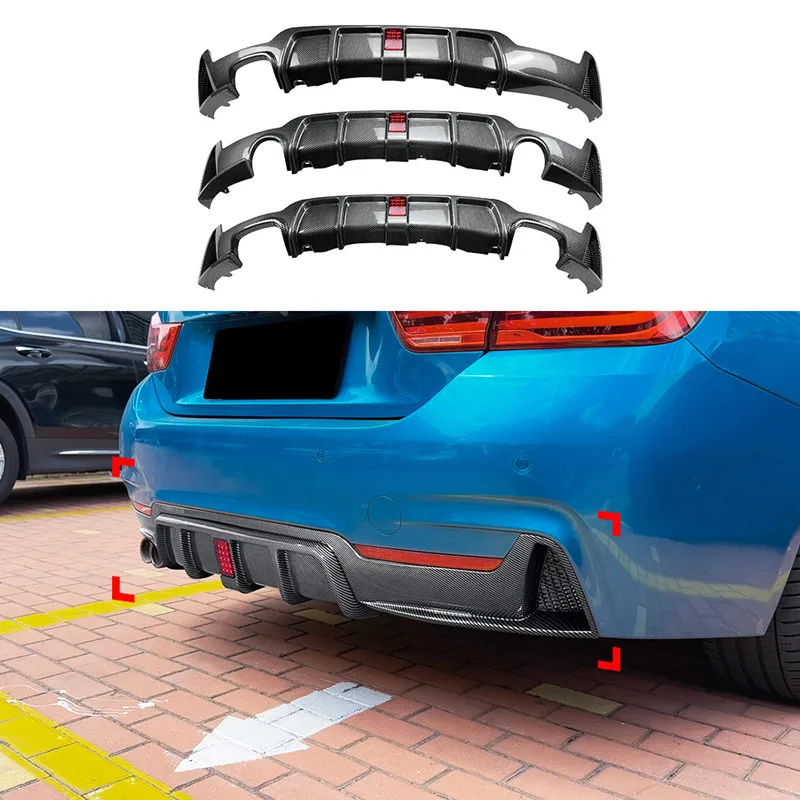For Bmw 4 Series F32 F33 F36 M Sport 2014-2020 Car Rear Bumper Diffuser Splitter Chin Spoiler Exterior Accessories Tuning Parts