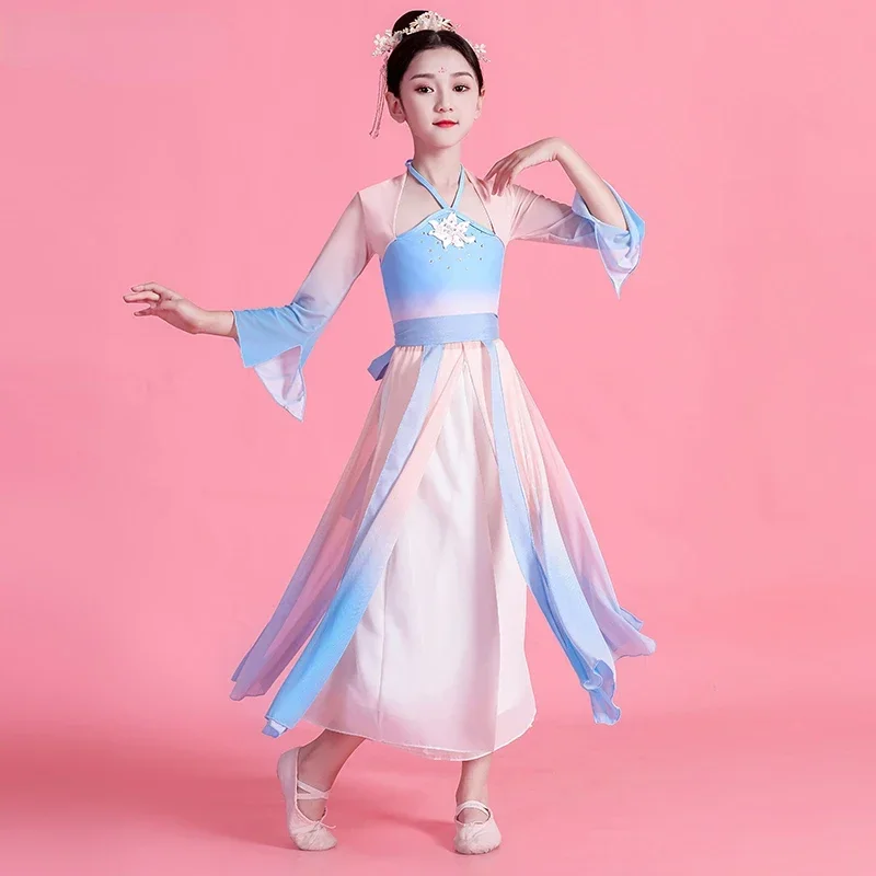 

Classical Dance Practice Clothes Elegant Ancient Fan Dance Clothing Chinese Traditional Yangko Dance Suit Girls Hanfu Dancewear