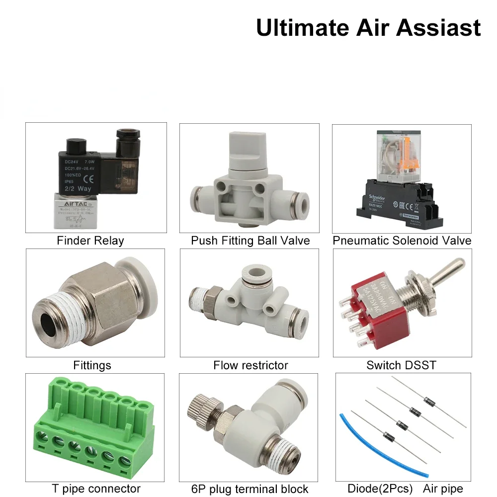 궁극의 에어 어시스트 세트, CO2 레이저 커팅 타각기