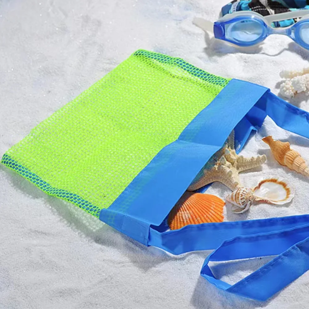 Bolsa de arena de malla portátil para niños, organizador de viaje, bolsas de almacenamiento de juguetes para niños, natación, bolsa de Playa Grande