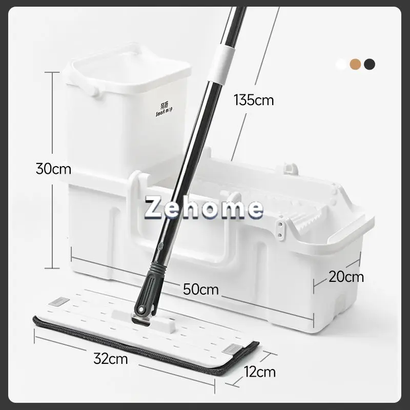Lazy mop No hand washing Household floor mop Flat floor mopping artifact One drag clean mop bucket