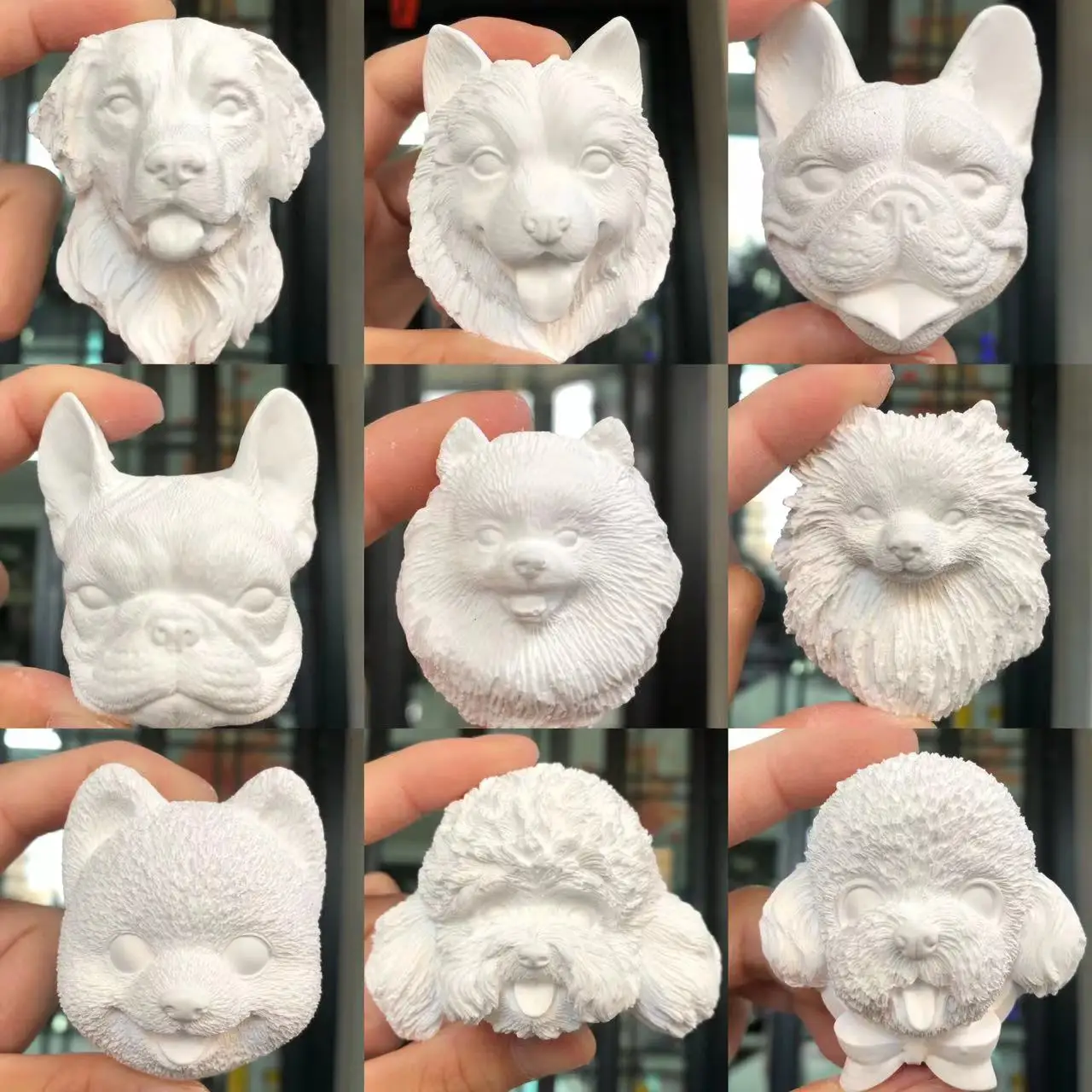 Pet white refrigerator handmade dog head painting car aromatherapy stone outlet diy home accessories  lucky cat