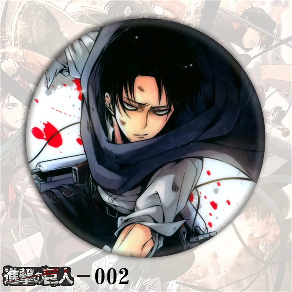 58 مللي متر أنيمي هجوم على تيتان إرين جايجر غريشا جايجر تأثيري حلي شارة دبوس SPTE صفيح بروش ﻿   الدعامة جيلف