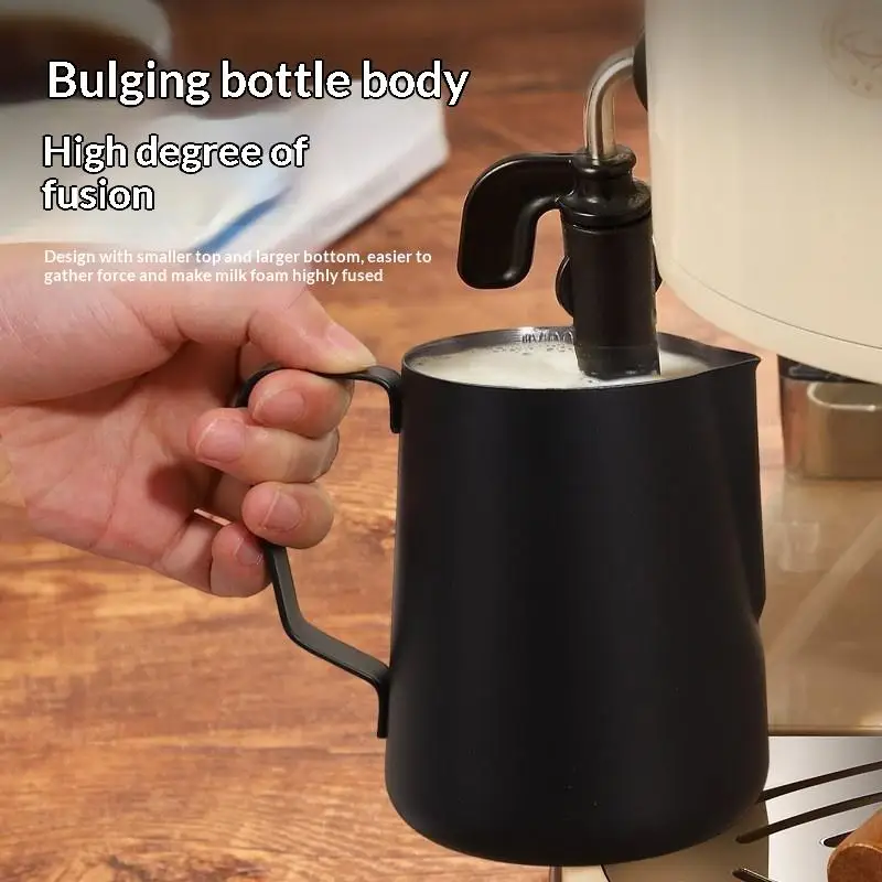 350/600ML Coffee Milk Frothing Pitcher Jug Stainless Steel Precise Scale High Quality Latte Barista Professional Coffee Utensil view 2