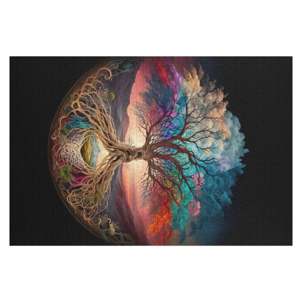 

Деревянный пазл-головоломка «Древо жизни» с мандалой, персонализированный с фотографией ребенка и именем, на заказ