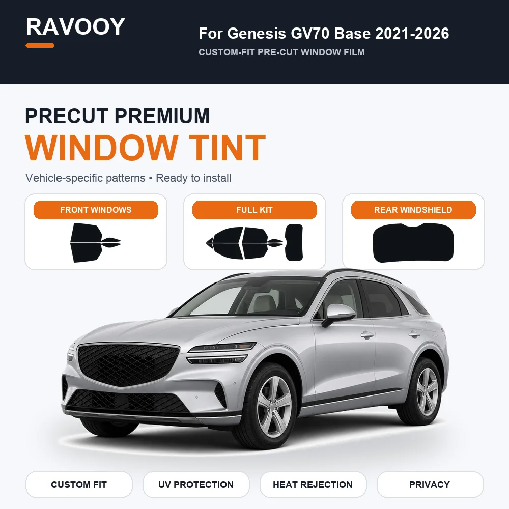 Premium Precut Window Tint Kit Front Rear Windows Rear Windshield For Genesis GV70 Base 2021-2026 Complete Set Nano Ceramic Film