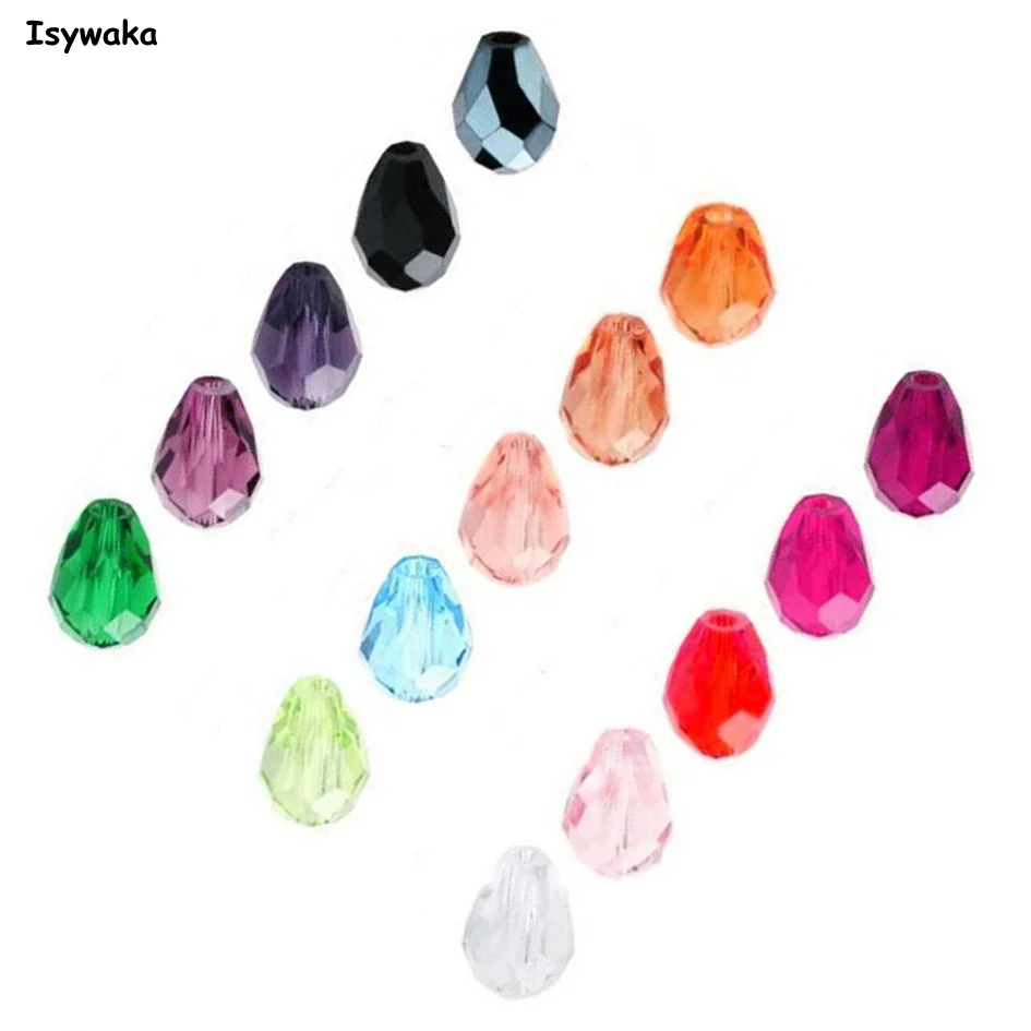 U Pick Color 5*7mm 70pcs Faceted Teardrop Beads Austria Crystal Beads Waterdrop Beads Loose Spacer Bead for DIY Jewelry Making