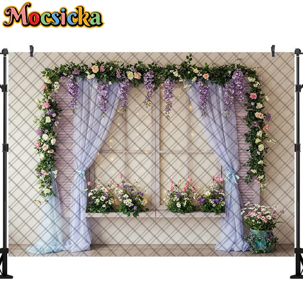 Mocsicka Fotografie Achtergrond Boho Stijl Venster Mantel Decoratie Achtergrond Volwassen Kinderen Zwangere Vrouw Portret Studio Props