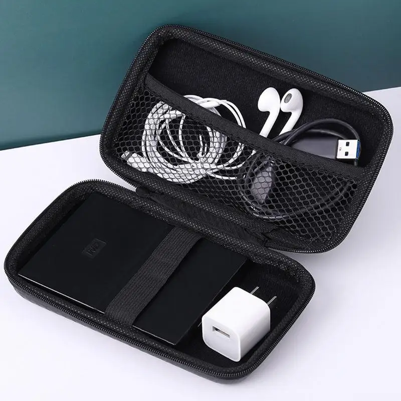 Electronics Case Travel Cable Organizer With Mesh Bag And Elastic Band Portable All In One Storage Bag For Cable Cord Charger