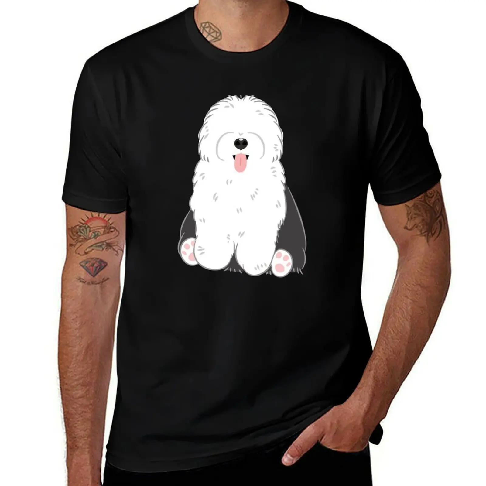 

LOVE Old English Sheepdog - Black and White 1 T-Shirt man t shirts for men t shirts for man pack white T-Shirt