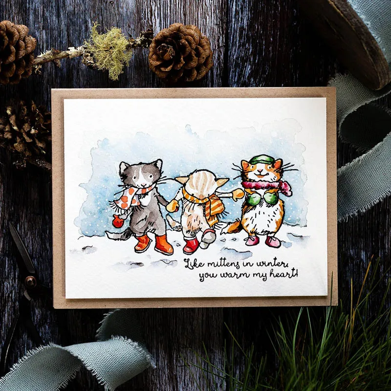 Myszy Królik Pies Szalik Pudełko Metalowe Wykrojniki Bałwan Wesołych Świąt Przezroczyste Silikonowe Stemple do DIY Scrapbooking Karta Papierowa
