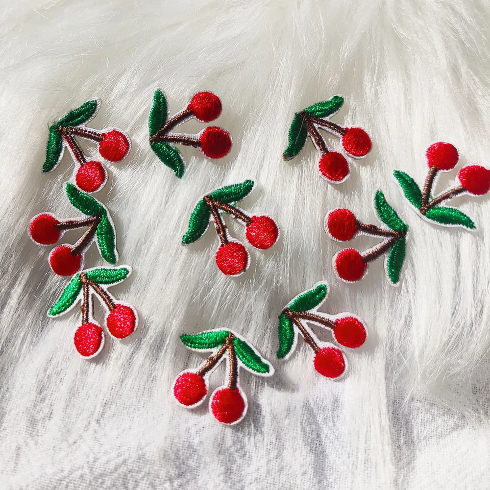 5/10pcs Mini Cherry Patches For Clothing Kids Iron-on Transfers For Shirt DIY Swe Applique Scratch Patch Clothes Decorative