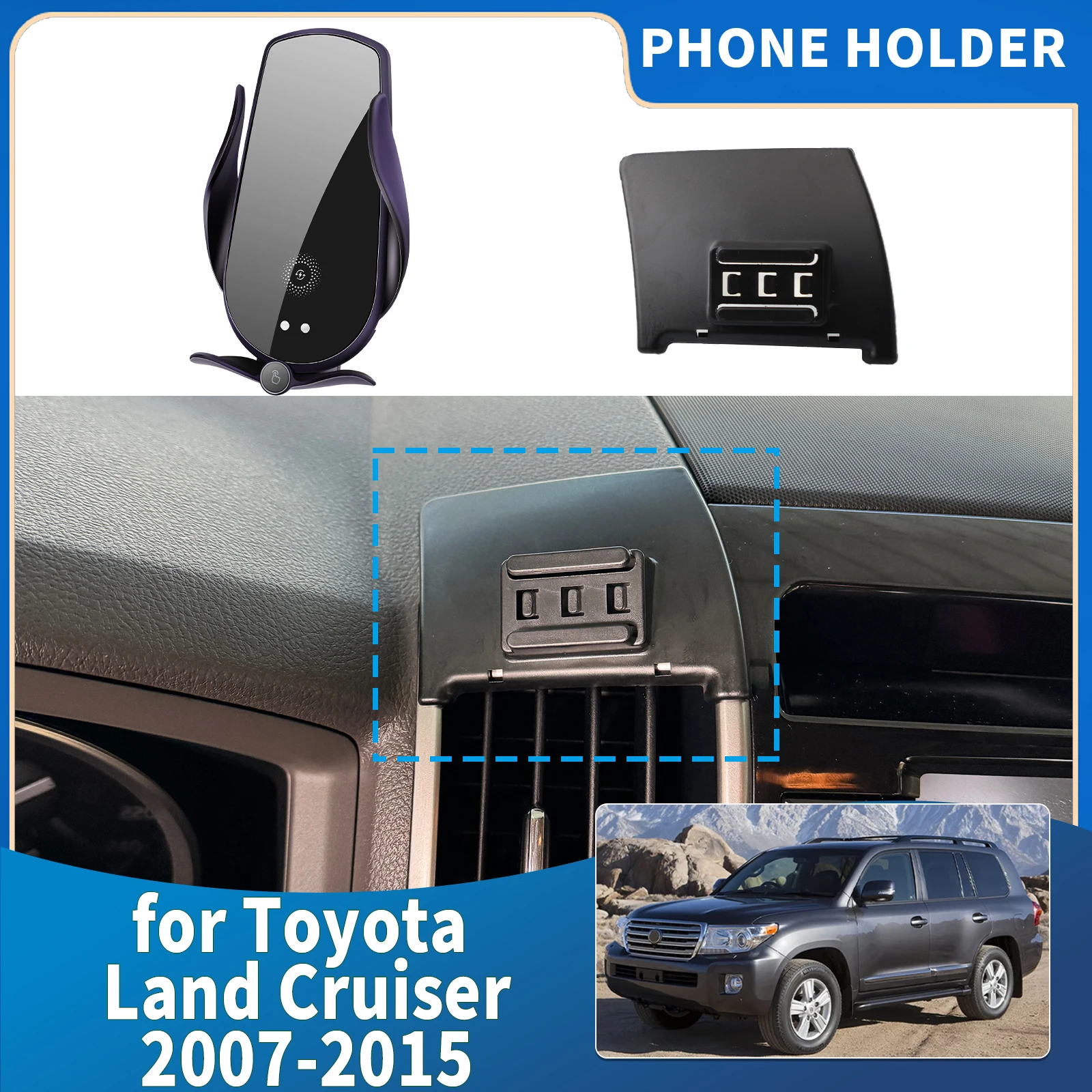 

fit for Toyota Land Cruiser 2007 2008 2009 2010 2011 2012 2013-2015 Integrated Screen Mount Phone Holder Mount Car accessoires