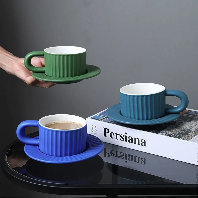 Nordic wind Klein blue mug set high value online celebrity ceramic coffee cups and saucers couple cups