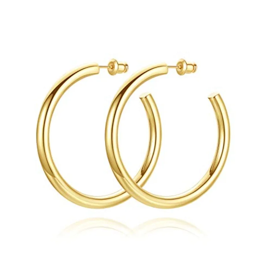 

14K Gold Plated Earrings for Women Chunky Earrings for Women Thick Lightweight Earrings Jewelry Gifts