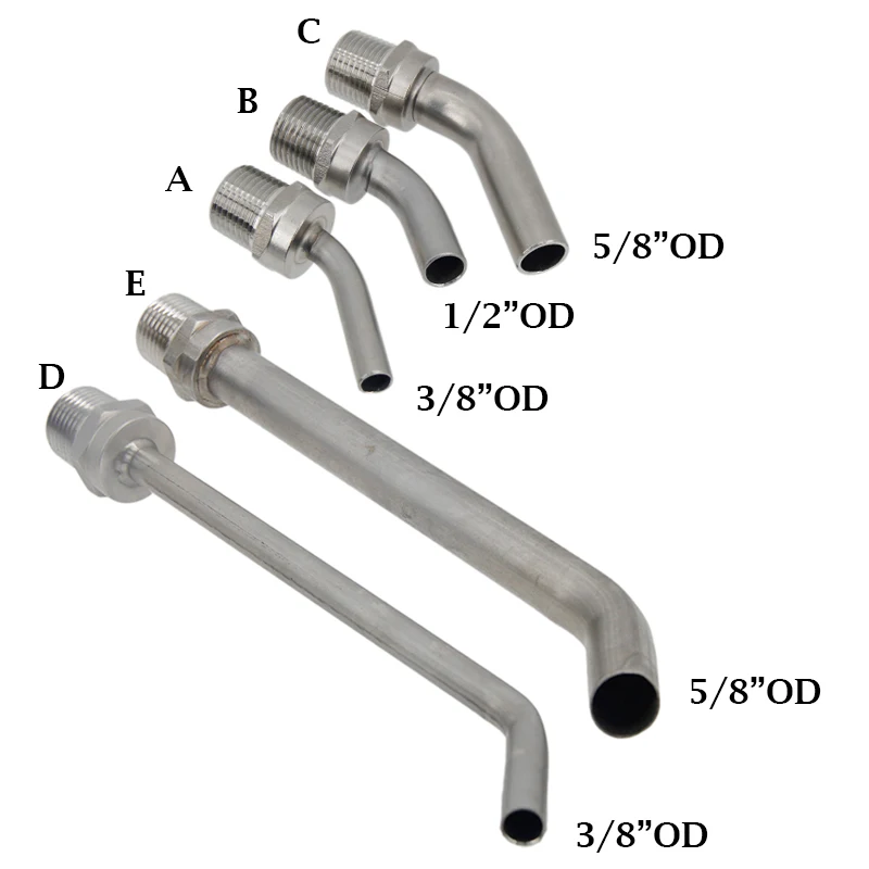 Tubo de recogida de acero inoxidable 1/2 \