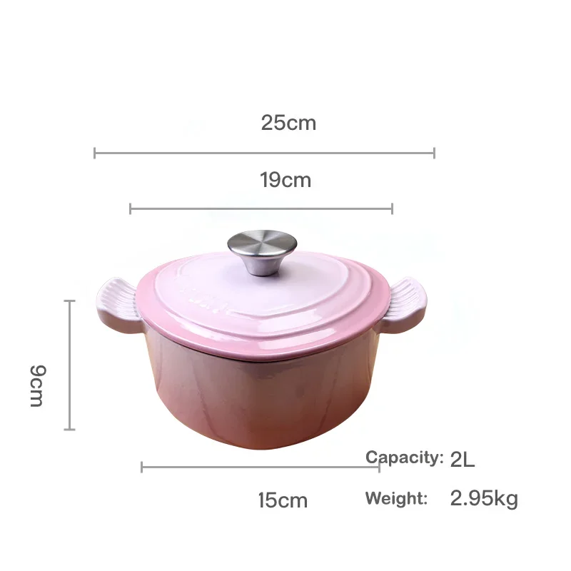 Saucepan Enamel Pot Non-Stick Pot Heart-shaped Cookware Cast Iron Pot Kitchen Accessories Cooking Tools