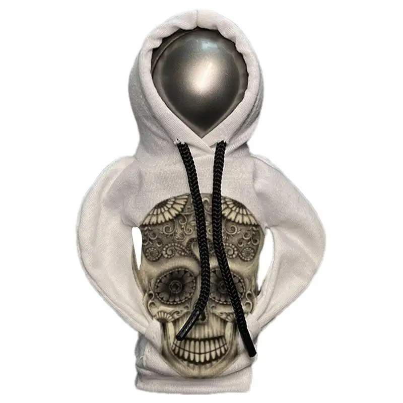 

Gear Shift Knob Cover Halloween Skull Trendy Hoodies Knob Cover Trendy Fashionable Hooded Shirt Car Shifter Knobs Gear Stick