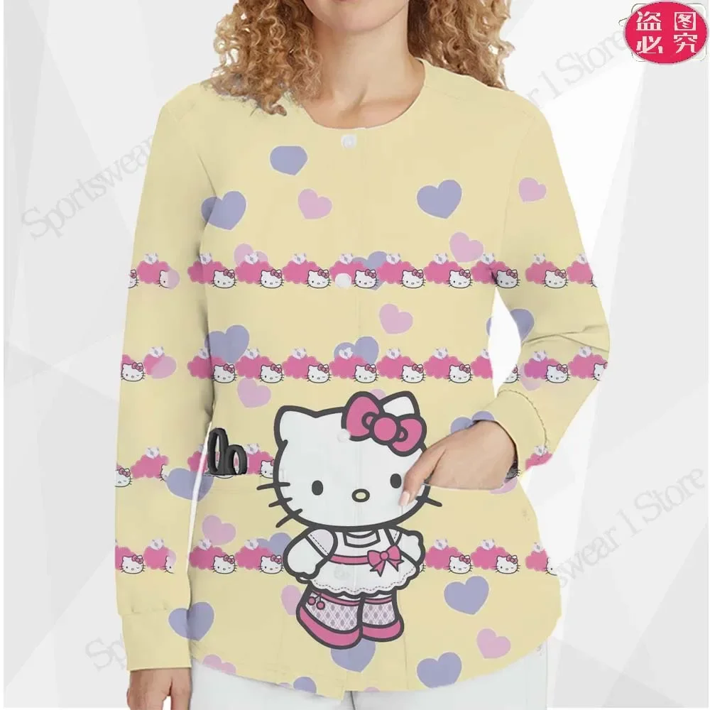 Nurse Uniform New in Coats & Jackets Y2k Casual Clothing Winter Coat Woman 2023 Autumn Korea Fashion Button Round Neck Tops Traf