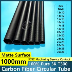 1pcs 1000mm Carbon Fiber Tube OD18-35mm High Hardness Composite Material 3K Twill Matte for Plant Protection Aircraft Part