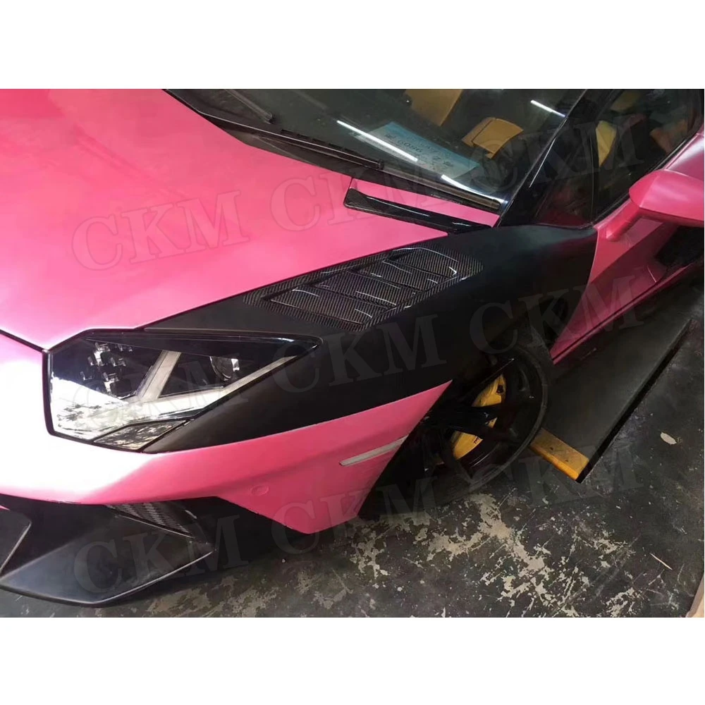 

CKMUUER Carbon fiber Front Side Fender Air Vent Trim Frame Covers case For Lamborghini LP700 LP720 LP750