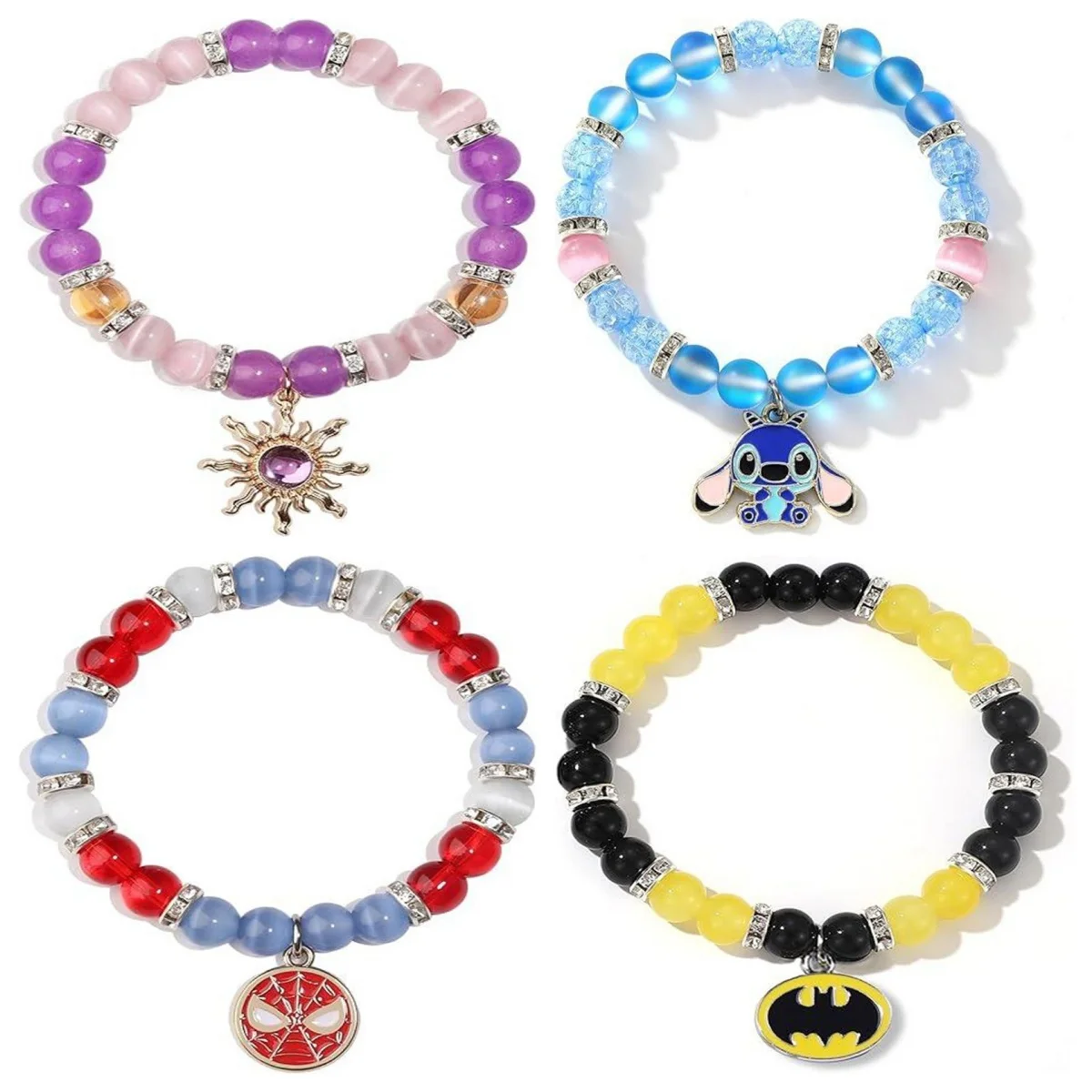 

Stitch Crystal Stone Bead Fashion Bracelet Disney Cute Stitch Couple Bracelet Clothes Wearing Matching Accessories