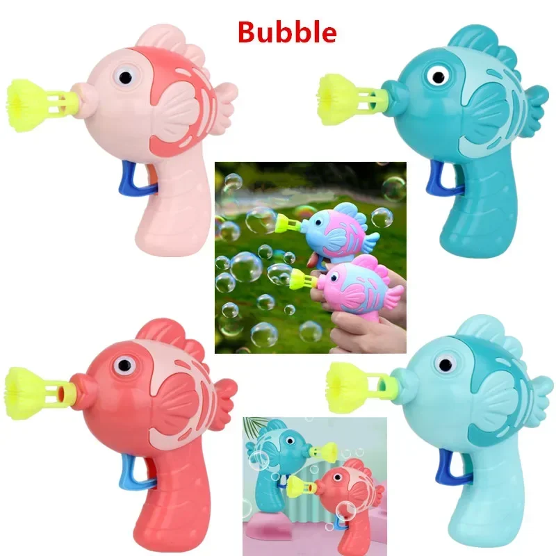 1Pc Cute Fish Soap Water Bubble Gun Bubble Blower Machine Toy for Kids Children Manual Gun Blower Bubble Machine Games for Kids