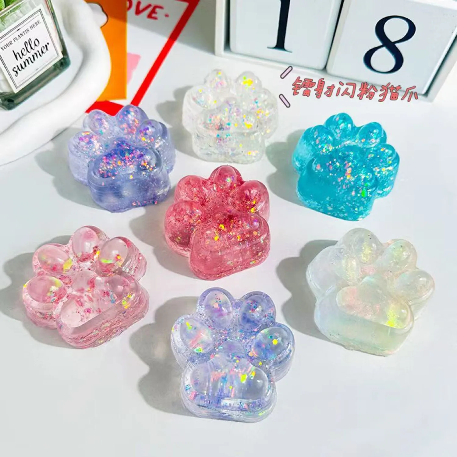 Mainan Remas Kaki Kucing Mainan Sensorik Penghilang Stres Fufu Kawaii Lucu Mainan Fidget Licin Jeli Hal Baru untuk Anak-anak Remaja