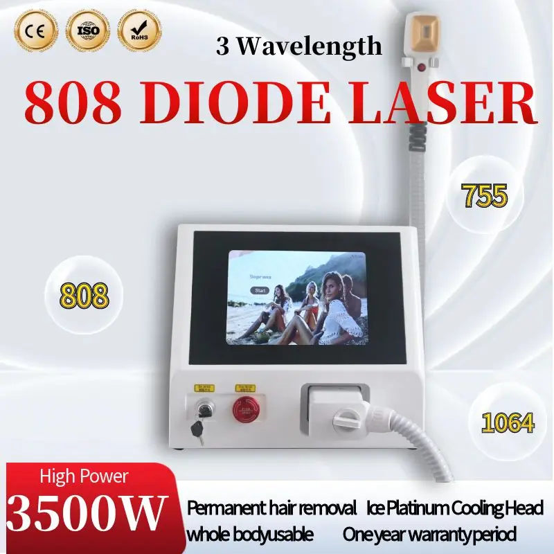 

Professional Diode Laser Permanent Hair Removal Freezing Point Cooling System 3 Wavelength 755/808/1064NM Skin Rejuvenation CE